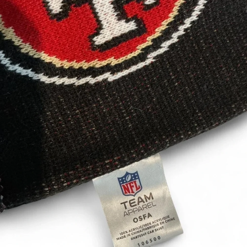 NFL Team Apparel San Francisco 49ers Scarf Unisex OSFA Black Excellent Knit Logo